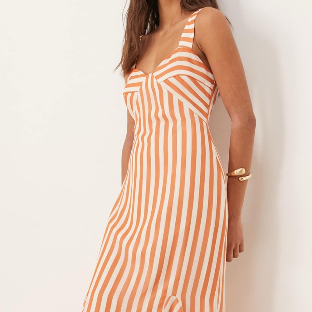 ASOS Striped Orange and White Maxi Dress